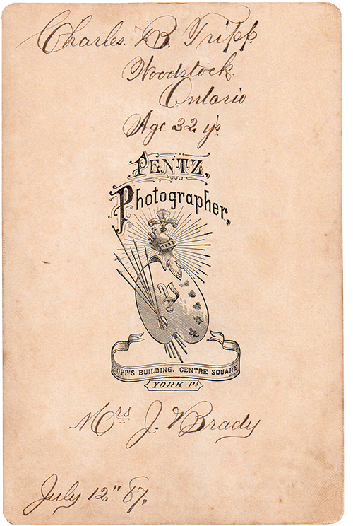 Charles Tripp cabinet card reverse